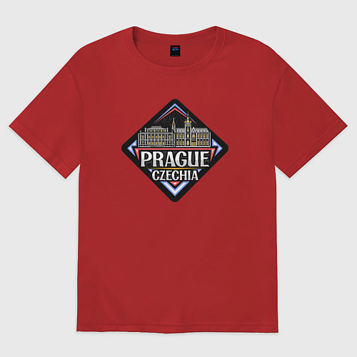 Женская футболка оверсайз Чехия - Прага / Красный – фото 1