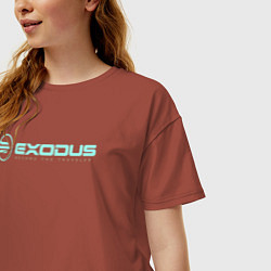 Футболка оверсайз женская Exodus logo, цвет: кирпичный — фото 2