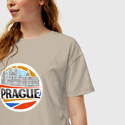 Футболка оверсайз женская Prague Czechia, цвет: миндальный — фото 2