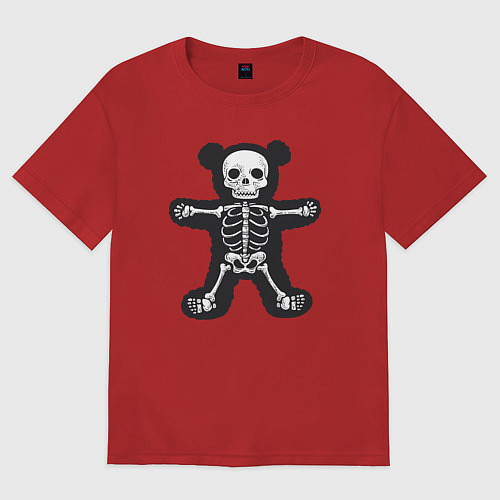 Женская футболка оверсайз Skeletor bear / Красный – фото 1