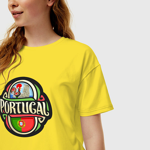 Женская футболка оверсайз Portugal / Желтый – фото 3