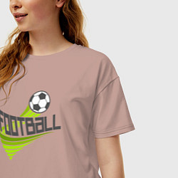 Футболка оверсайз женская Football game, цвет: пыльно-розовый — фото 2