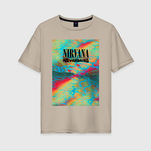 Женская футболка оверсайз Nirvana nevermind album / Миндальный – фото 1