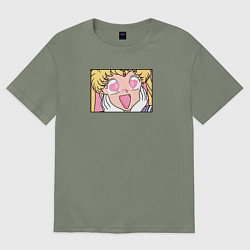 Футболка оверсайз женская Влюбленная сэйлор мун, цвет: авокадо