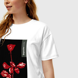 Футболка оверсайз женская Depeche mode rose, цвет: белый — фото 2