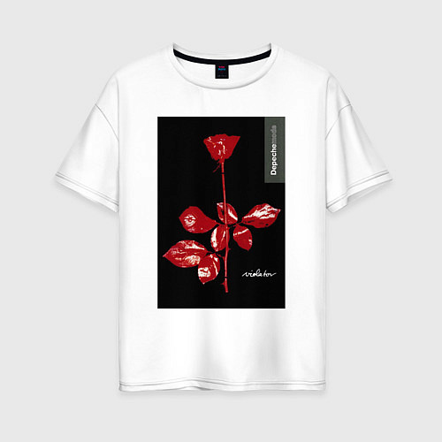 Женская футболка оверсайз Depeche mode rose / Белый – фото 1