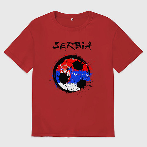 Женская футболка оверсайз Сборная - Сербия / Красный – фото 1