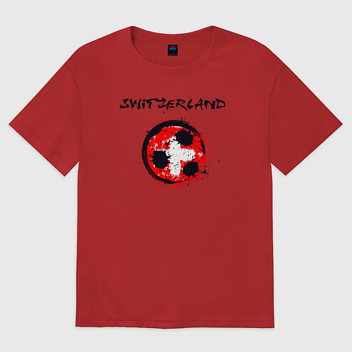 Женская футболка оверсайз Сборная - Швейцария / Красный – фото 1