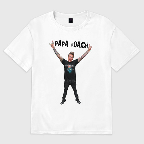 Женская футболка оверсайз Papa Roach - Jacoby / Белый – фото 1