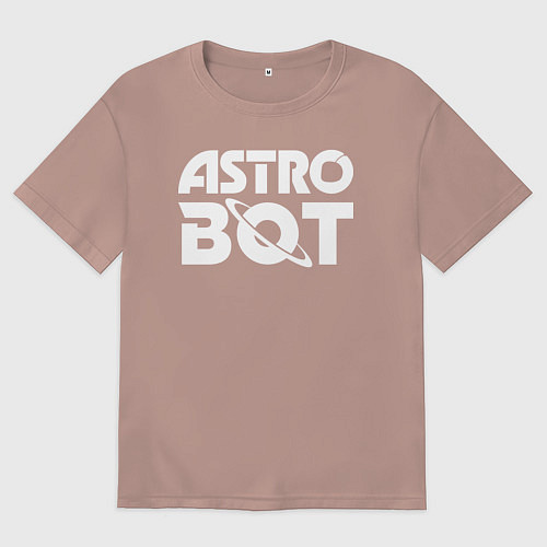Женская футболка оверсайз Astro bot logo / Пыльно-розовый – фото 1