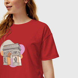 Футболка оверсайз женская Каменная-арка, цвет: красный — фото 2