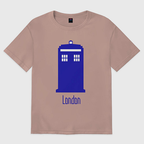 Женская футболка оверсайз Tardis - London / Пыльно-розовый – фото 1