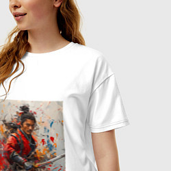 Футболка оверсайз женская Краски самурая, цвет: белый — фото 2