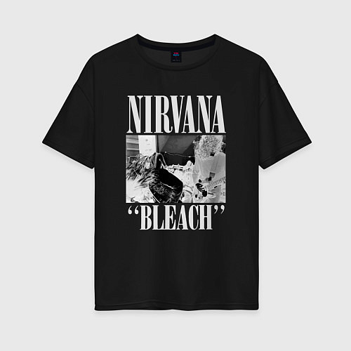 Женская футболка оверсайз Nirvana bleach black album / Черный – фото 1
