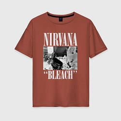 Женская футболка оверсайз Nirvana bleach black album