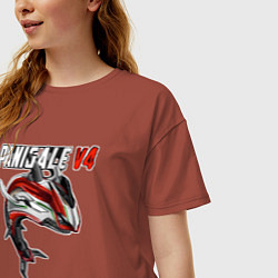 Футболка оверсайз женская Ducati Panigale shark, цвет: кирпичный — фото 2