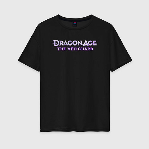 Женская футболка оверсайз Dragon age the veilguard logo / Черный – фото 1