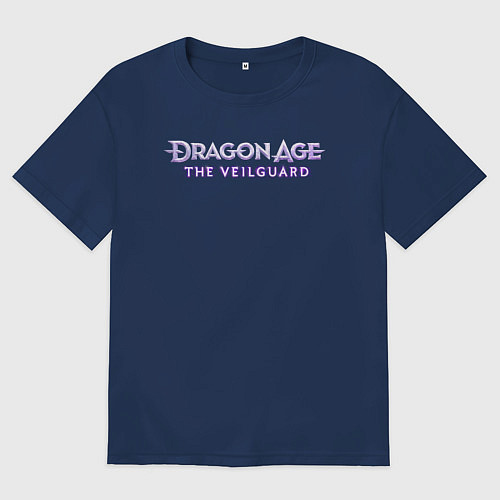 Женская футболка оверсайз Dragon age the veilguard logo / Тёмно-синий – фото 1
