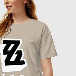 Футболка оверсайз женская Zenless zone zero лого, цвет: миндальный — фото 2
