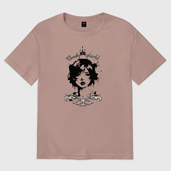 Футболка оверсайз женская Девушка - красивый сплэш, цвет: пыльно-розовый