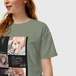 Футболка оверсайз женская Марин Китагава коллаж, цвет: авокадо — фото 2