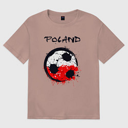 Футболка оверсайз женская Сборная Польши, цвет: пыльно-розовый