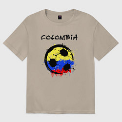 Футболка оверсайз женская Сборная Колумбии, цвет: миндальный