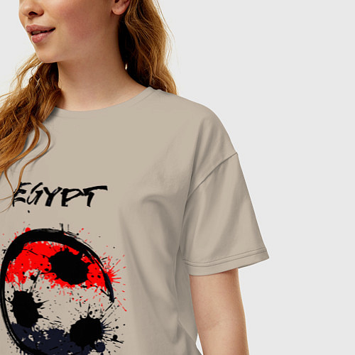 Женская футболка оверсайз Сборная Египта / Миндальный – фото 3
