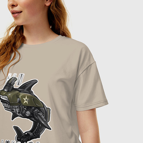 Женская футболка оверсайз Мото животное / Миндальный – фото 3