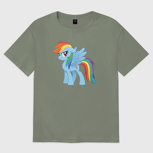 Женская футболка оверсайз Рейнбоу Дэш из My Little Pony в кино / Авокадо – фото 1