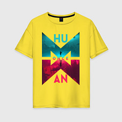 Футболка оверсайз женская Once human logotype, цвет: желтый