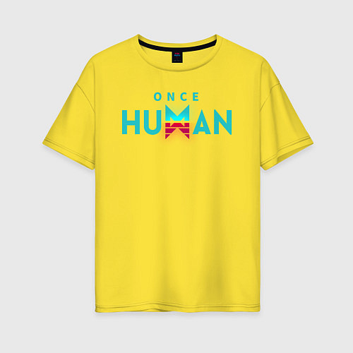 Женская футболка оверсайз Once human logo / Желтый – фото 1