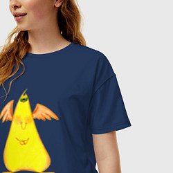Футболка оверсайз женская Что-то с крылышками, цвет: тёмно-синий — фото 2