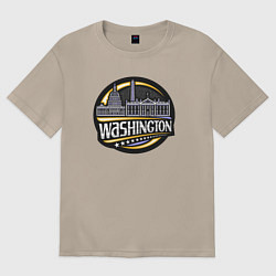 Футболка оверсайз женская Вашингтон, цвет: миндальный