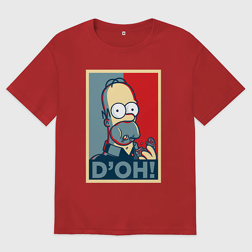 Женская футболка оверсайз Homer with donut / Красный – фото 1