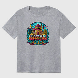 Футболка оверсайз женская Город Казань, цвет: меланж