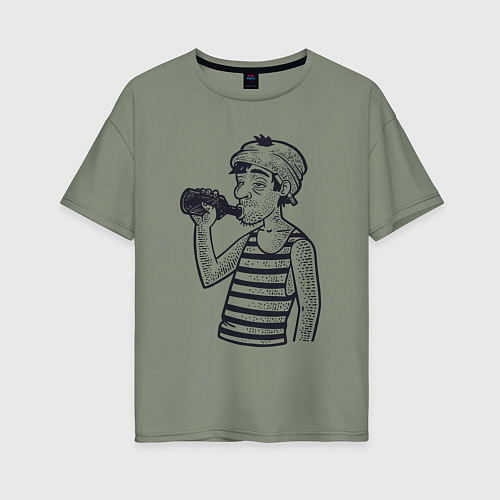 Женская футболка оверсайз Алкаш / Авокадо – фото 1