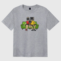 Женская футболка оверсайз Телевизионная семья