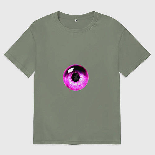 Женская футболка оверсайз Фиолетовый глаз / Авокадо – фото 1