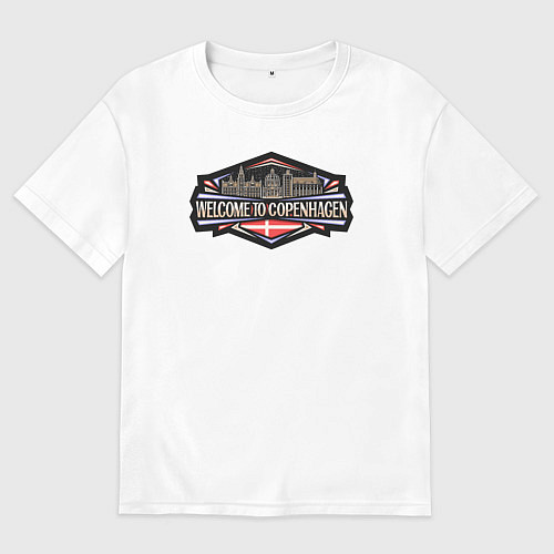 Женская футболка оверсайз Копенгаген - добро пожаловать / Белый – фото 1
