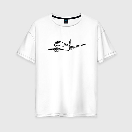 Женская футболка оверсайз Суперджет-100 черный / Белый – фото 1