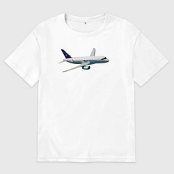 Футболка оверсайз женская Опытный самолет SJ-100 ВС 95005, цвет: белый