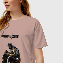 Футболка оверсайз женская Сидж, цвет: пыльно-розовый — фото 2