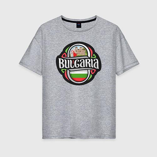 Женская футболка оверсайз Bulgaria / Меланж – фото 1
