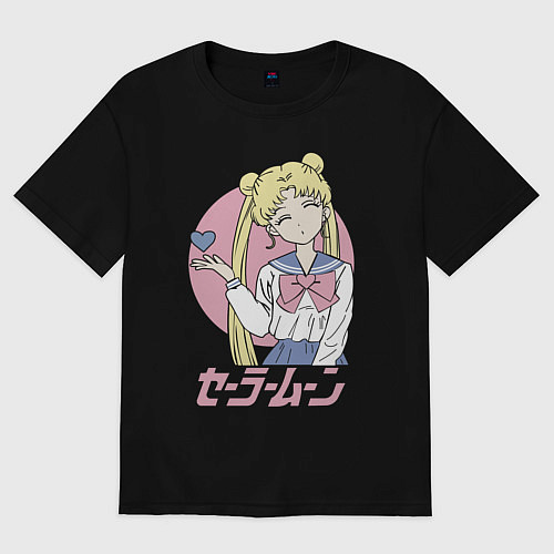 Женская футболка оверсайз Прекрасная Сейлор Мун / Черный – фото 1