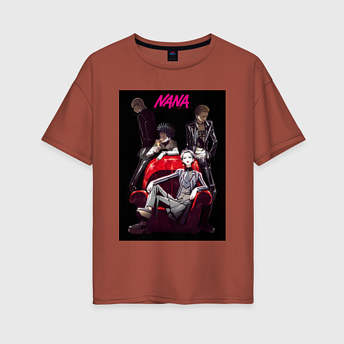 Женская футболка оверсайз Нана Осаки группа / Кирпичный – фото 1