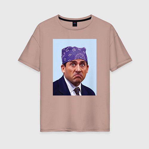 Женская футболка оверсайз Michael Scott - Prison mike the office meme / Пыльно-розовый – фото 1