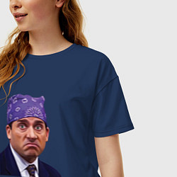 Футболка оверсайз женская Prison mike Michael Scott офис, цвет: тёмно-синий — фото 2