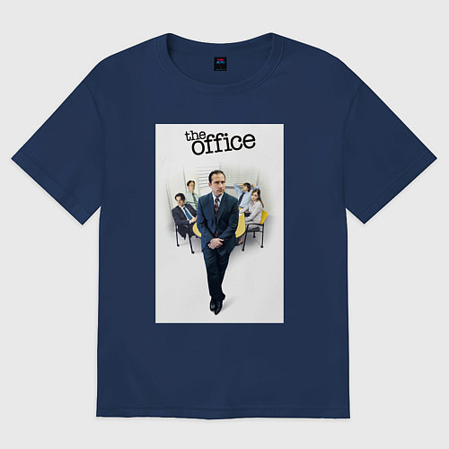 Женская футболка оверсайз The office characters / Тёмно-синий – фото 1