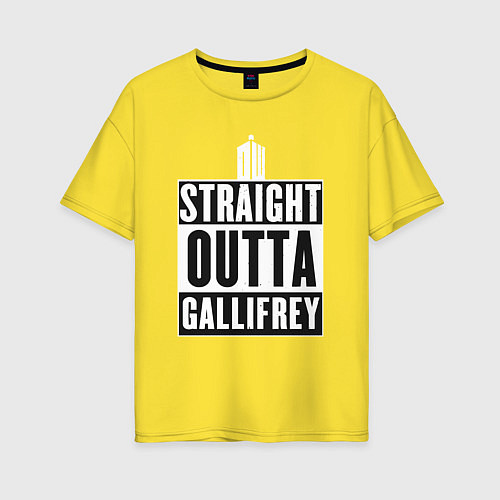 Женская футболка оверсайз Straight outta gallifrey / Желтый – фото 1